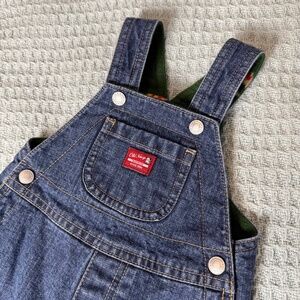 Vintage Old Navy Baby Denim Overalls 3-6 Mo Fleece Lined Moose Jeans Bibs Y2K